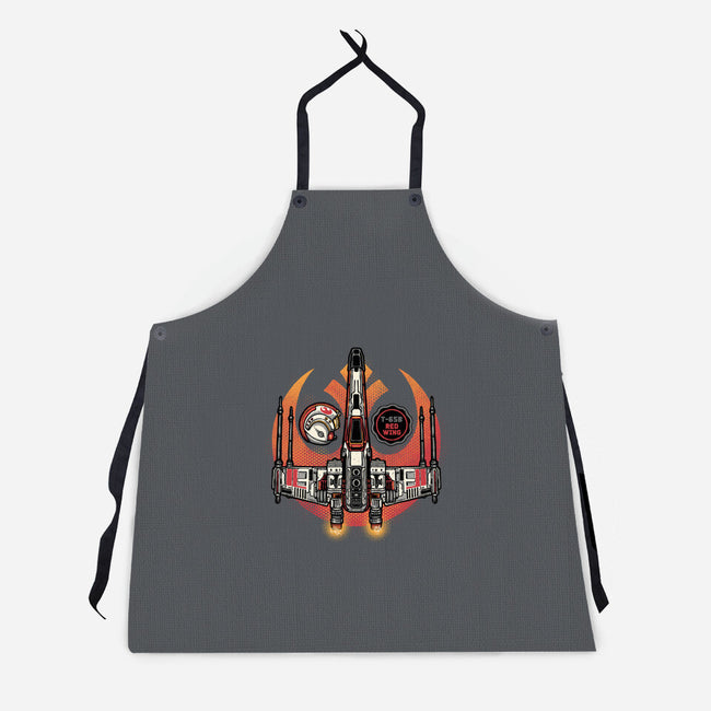 Red Wing Pilot-Unisex-Kitchen-Apron-glitchygorilla