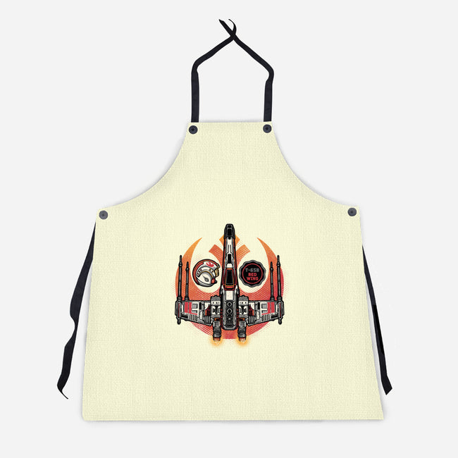 Red Wing Pilot-Unisex-Kitchen-Apron-glitchygorilla