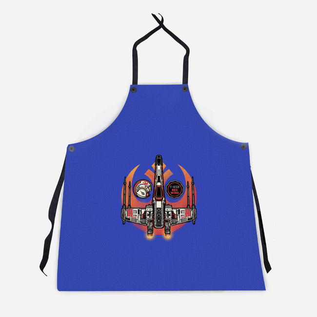 Red Wing Pilot-Unisex-Kitchen-Apron-glitchygorilla