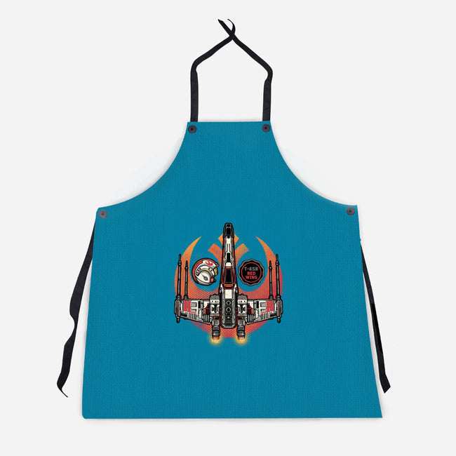 Red Wing Pilot-Unisex-Kitchen-Apron-glitchygorilla