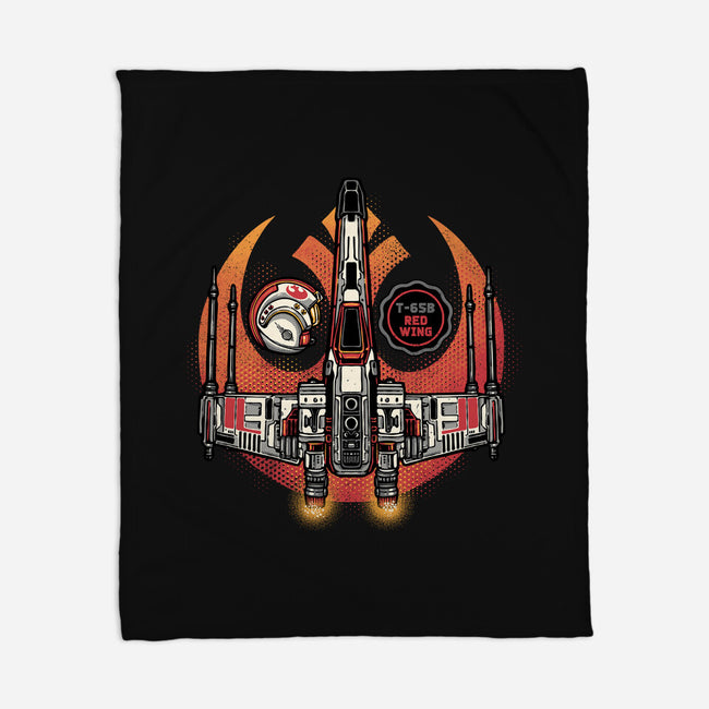 Red Wing Pilot-None-Fleece-Blanket-glitchygorilla