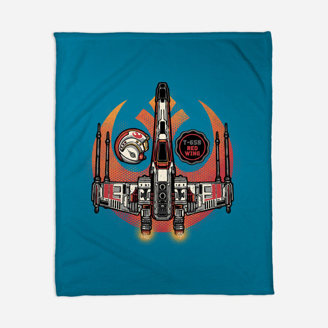 Red Wing Pilot-None-Fleece-Blanket-glitchygorilla