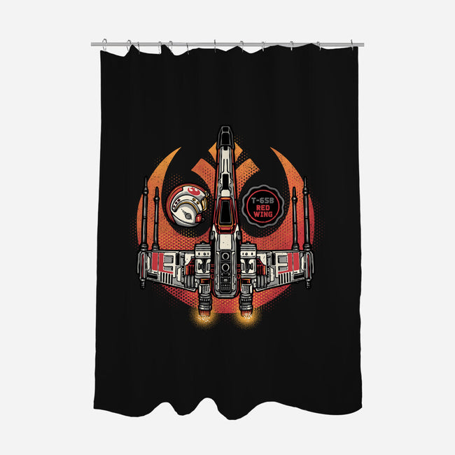 Red Wing Pilot-None-Polyester-Shower Curtain-glitchygorilla