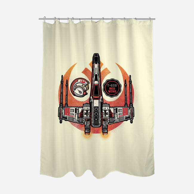 Red Wing Pilot-None-Polyester-Shower Curtain-glitchygorilla