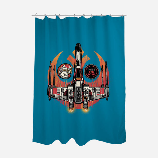 Red Wing Pilot-None-Polyester-Shower Curtain-glitchygorilla