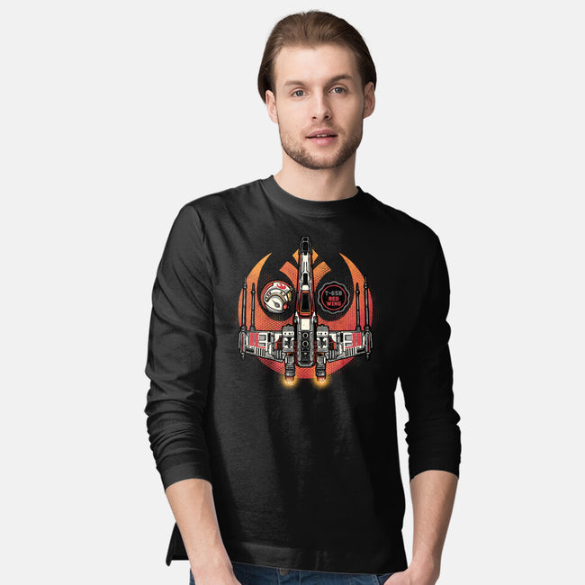 Red Wing Pilot-Mens-Long Sleeved-Tee-glitchygorilla
