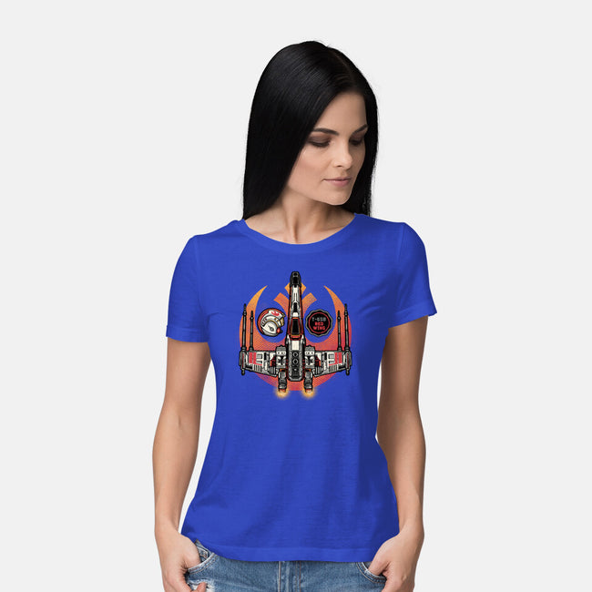 Red Wing Pilot-Womens-Basic-Tee-glitchygorilla