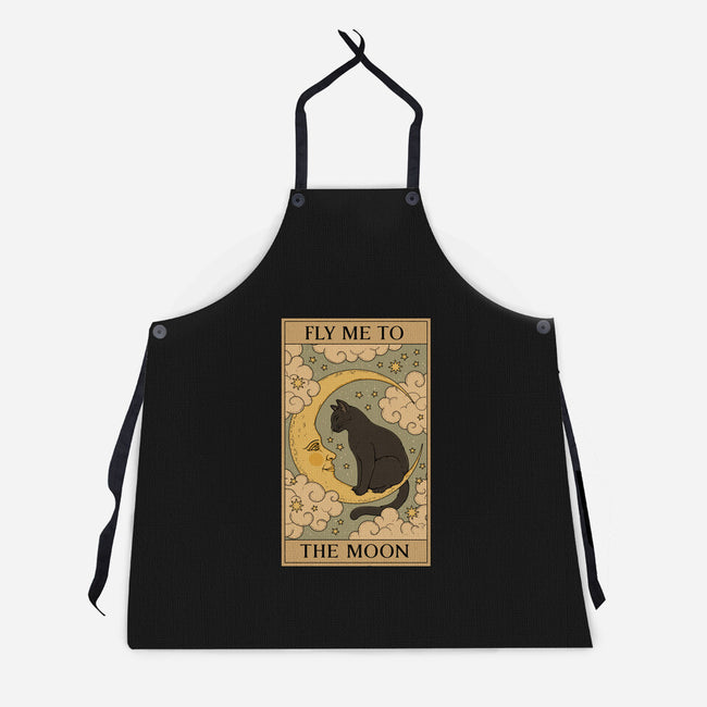 Fly Me To The Moon Tarot-Unisex-Kitchen-Apron-Thiago Correa