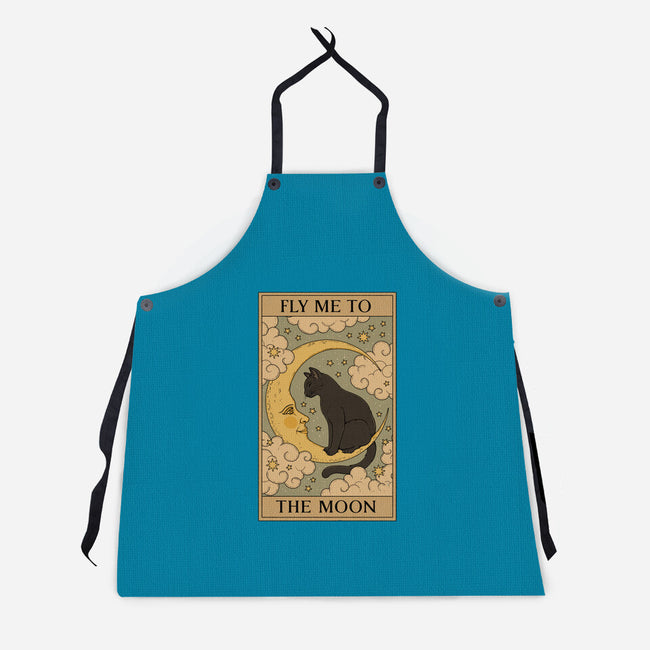Fly Me To The Moon Tarot-Unisex-Kitchen-Apron-Thiago Correa