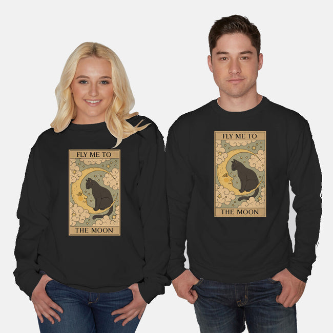 Fly Me To The Moon Tarot-Unisex-Crew Neck-Sweatshirt-Thiago Correa