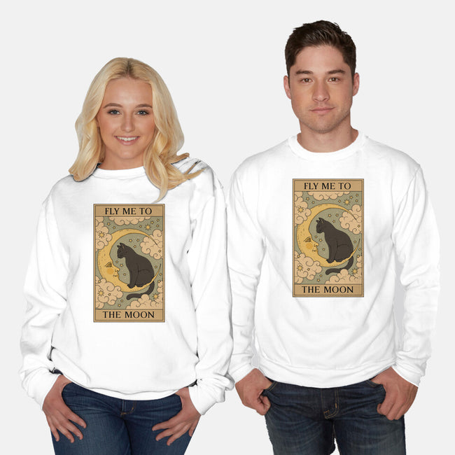 Fly Me To The Moon Tarot-Unisex-Crew Neck-Sweatshirt-Thiago Correa