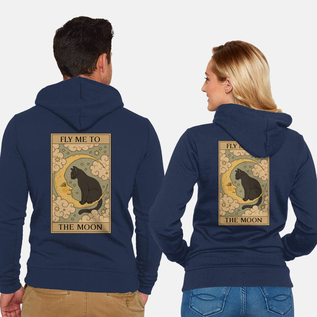 Fly Me To The Moon Tarot-Unisex-Zip-Up-Sweatshirt-Thiago Correa