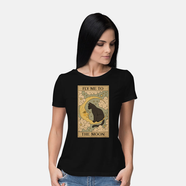 Fly Me To The Moon Tarot-Womens-Basic-Tee-Thiago Correa