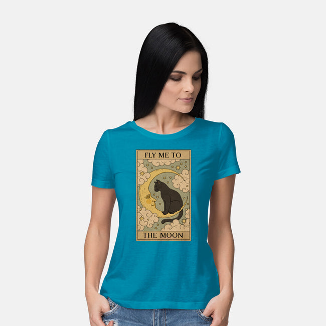 Fly Me To The Moon Tarot-Womens-Basic-Tee-Thiago Correa