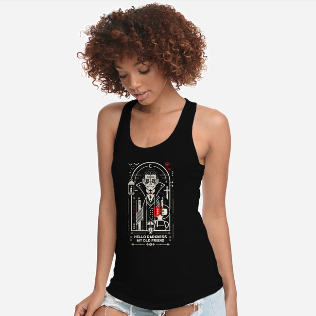 Hello Coffee My Old Friend-Womens-Racerback-Tank-BadBox