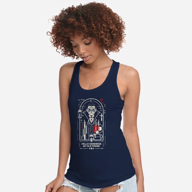 Hello Coffee My Old Friend-Womens-Racerback-Tank-BadBox
