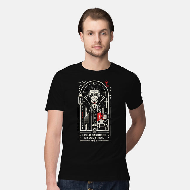 Hello Coffee My Old Friend-Mens-Premium-Tee-BadBox