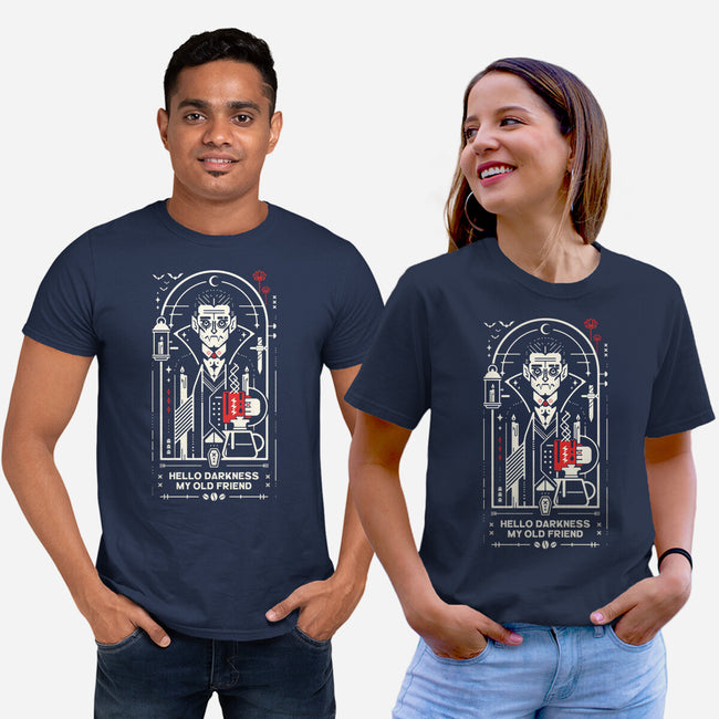 Hello Coffee My Old Friend-Unisex-Basic-Tee-BadBox