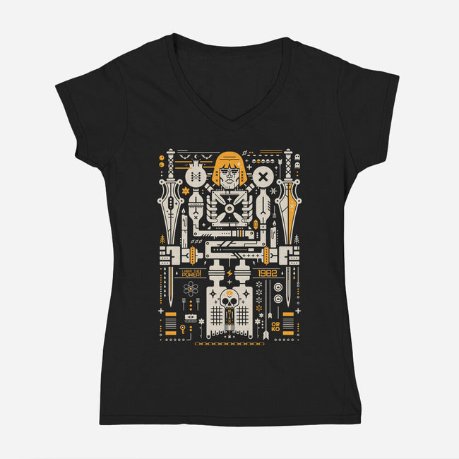 By The Power Of Coolness-Womens-V-Neck-Tee-BadBox