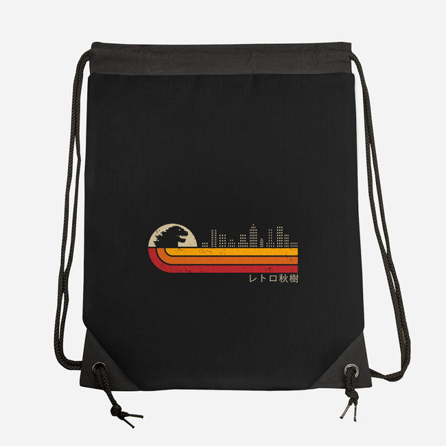Retro Kaiju City-None-Drawstring-Bag-erion_designs