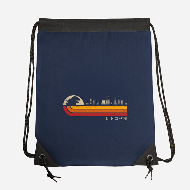 Retro Kaiju City-None-Drawstring-Bag-erion_designs