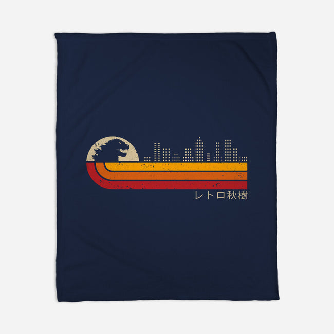 Retro Kaiju City-None-Fleece-Blanket-erion_designs