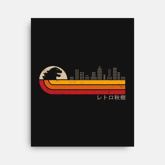 Retro Kaiju City-None-Stretched-Canvas-erion_designs