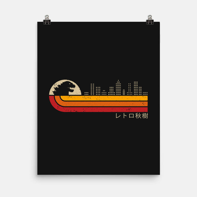 Retro Kaiju City-None-Matte-Poster-erion_designs