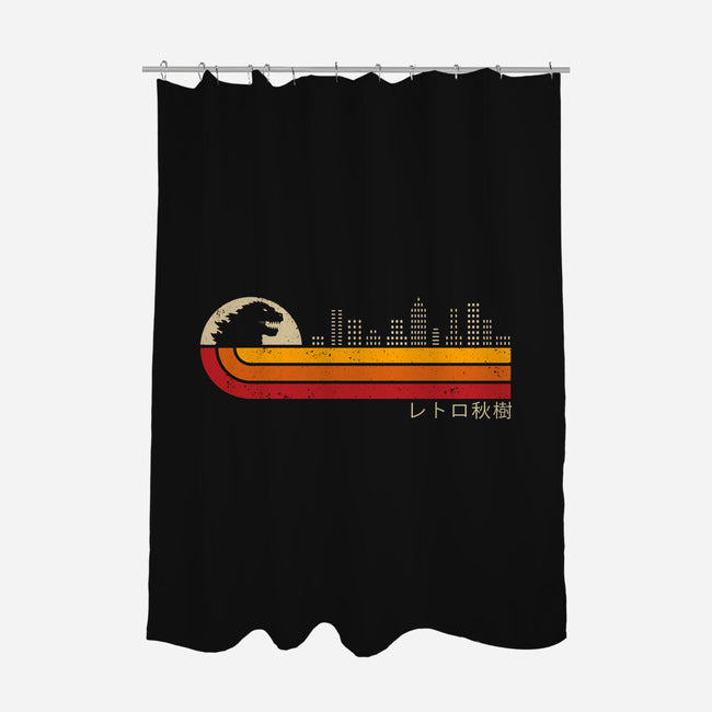 Retro Kaiju City-None-Polyester-Shower Curtain-erion_designs