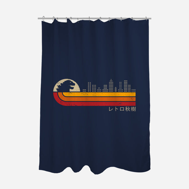 Retro Kaiju City-None-Polyester-Shower Curtain-erion_designs