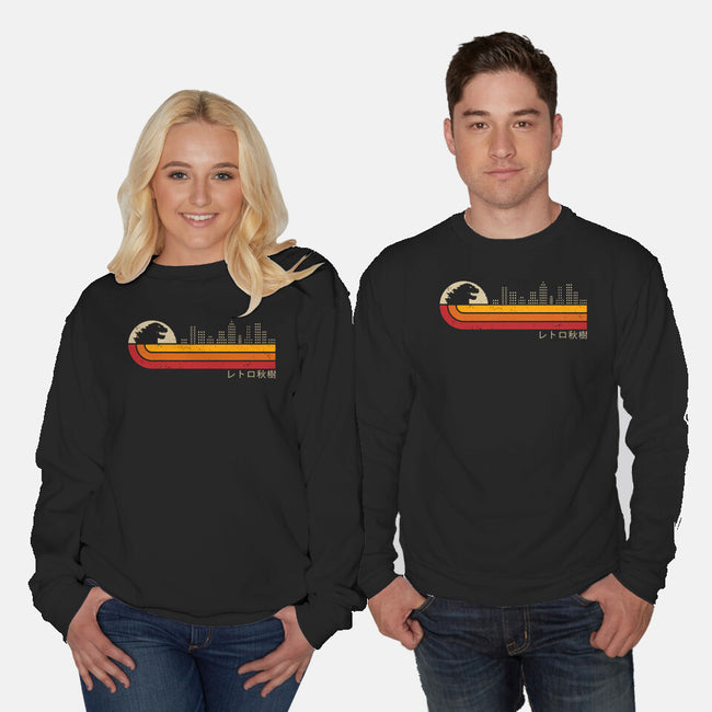 Retro Kaiju City-Unisex-Crew Neck-Sweatshirt-erion_designs