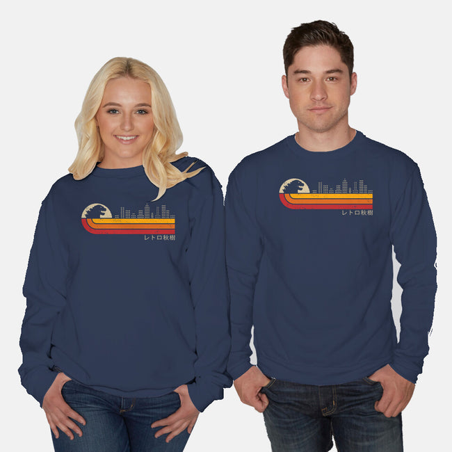 Retro Kaiju City-Unisex-Crew Neck-Sweatshirt-erion_designs