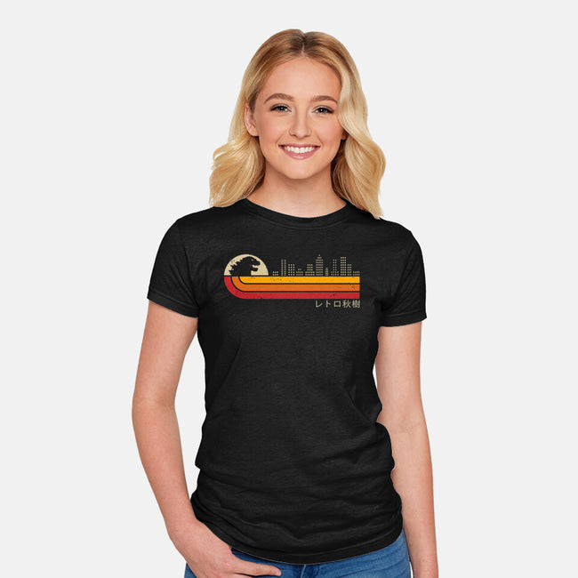 Retro Kaiju City-Womens-Fitted-Tee-erion_designs