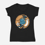 Purrfect Kitty Circle-Womens-V-Neck-Tee-erion_designs