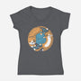 Purrfect Kitty Circle-Womens-V-Neck-Tee-erion_designs