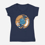 Purrfect Kitty Circle-Womens-V-Neck-Tee-erion_designs