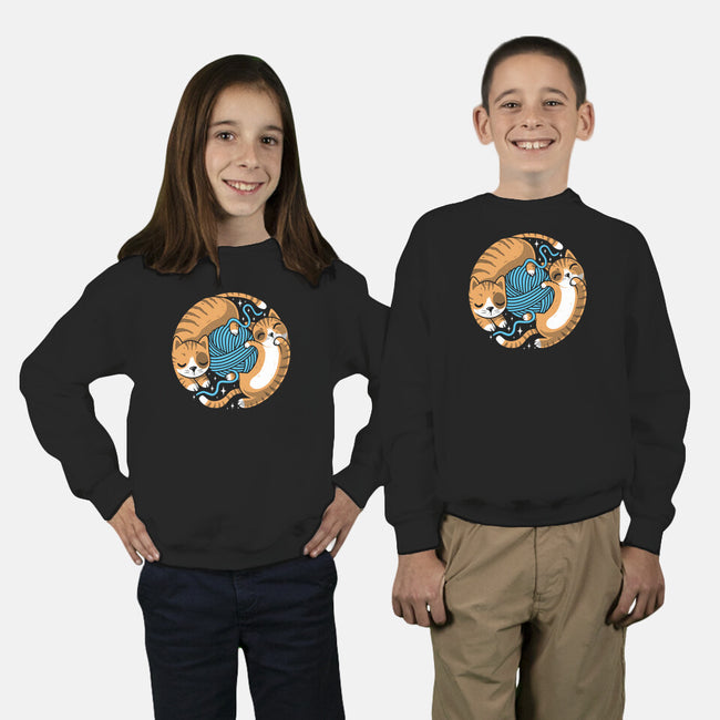 Purrfect Kitty Circle-Youth-Crew Neck-Sweatshirt-erion_designs