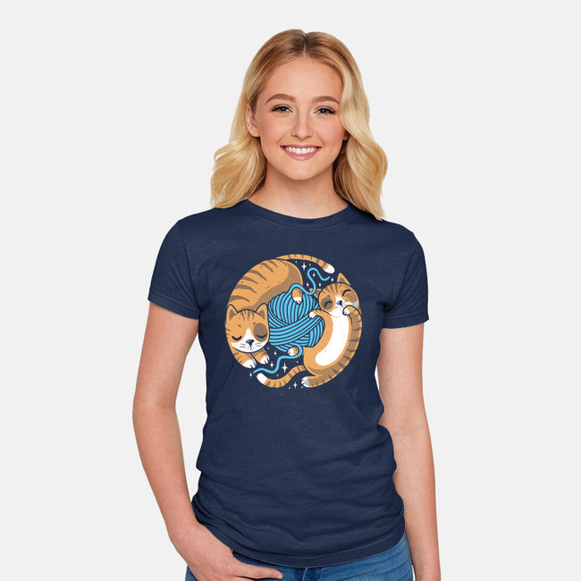 Purrfect Kitty Circle-Womens-Fitted-Tee-erion_designs