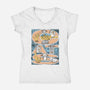Cat Family-Womens-V-Neck-Tee-imisko