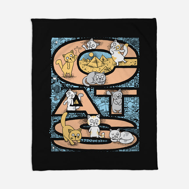 Cat Family-None-Fleece-Blanket-imisko