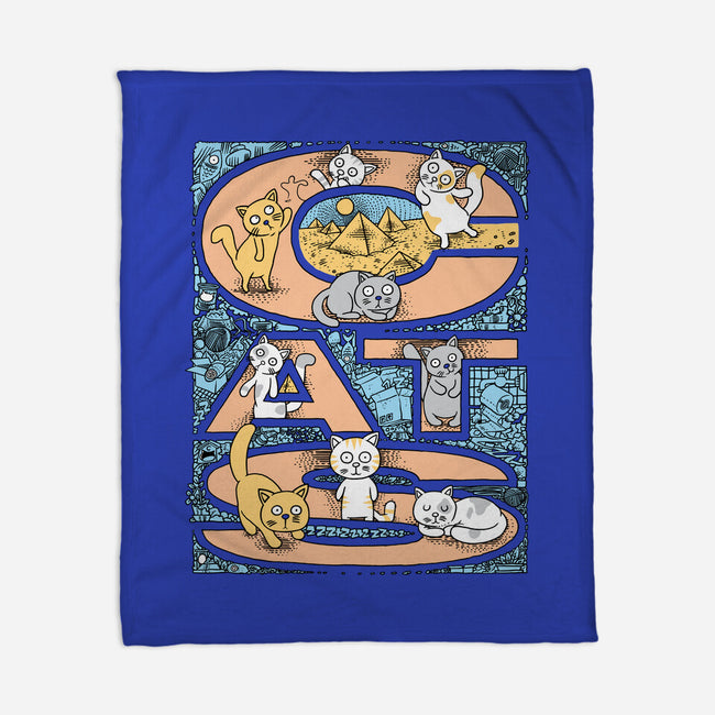 Cat Family-None-Fleece-Blanket-imisko