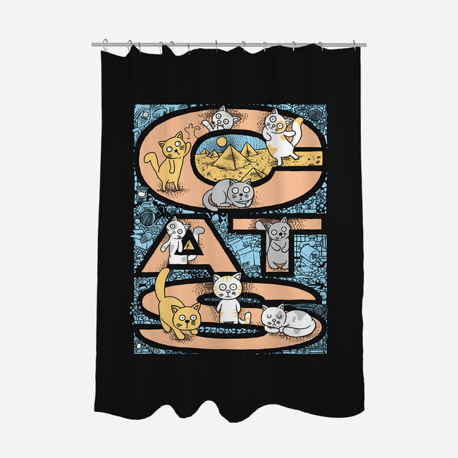 Cat Family-None-Polyester-Shower Curtain-imisko