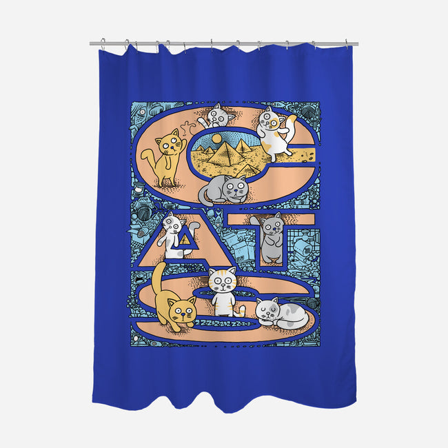 Cat Family-None-Polyester-Shower Curtain-imisko