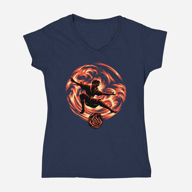 Master Of Fire Element-Womens-V-Neck-Tee-rmatix