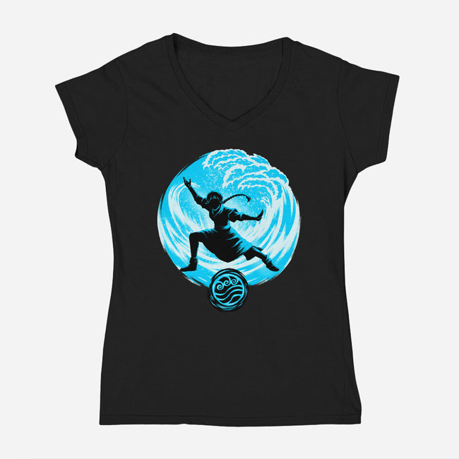 Master Of Water Element-Womens-V-Neck-Tee-rmatix