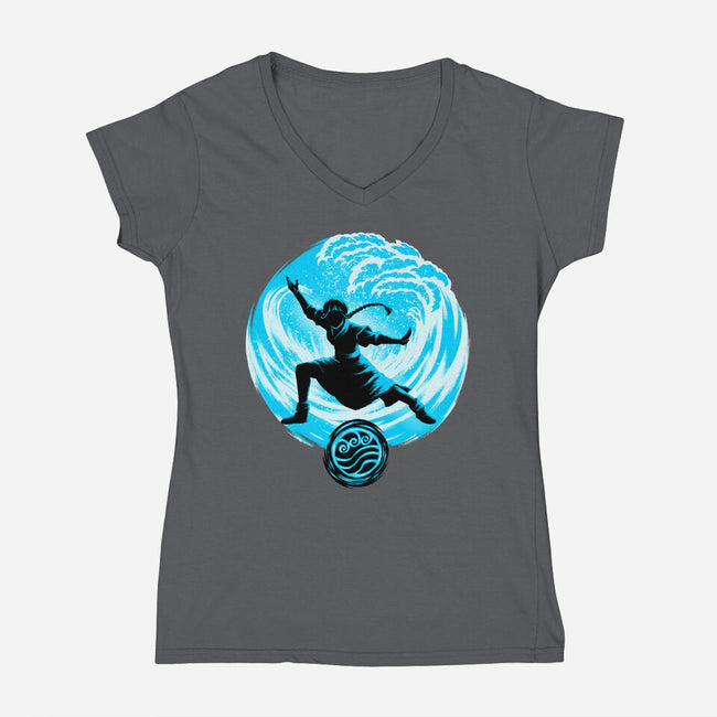 Master Of Water Element-Womens-V-Neck-Tee-rmatix