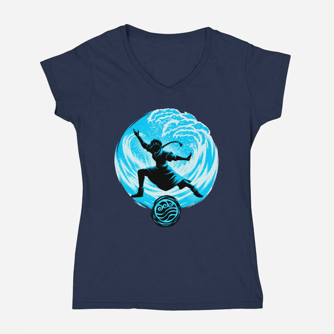 Master Of Water Element-Womens-V-Neck-Tee-rmatix