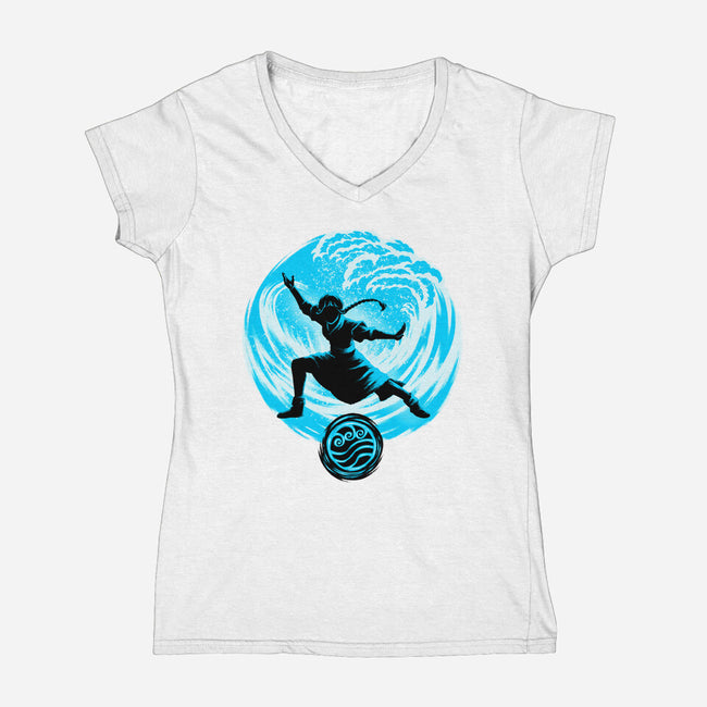 Master Of Water Element-Womens-V-Neck-Tee-rmatix