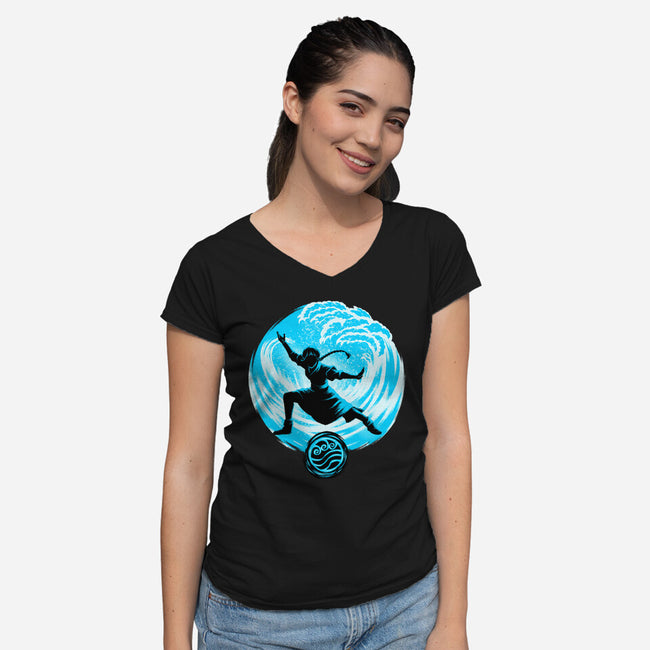 Master Of Water Element-Womens-V-Neck-Tee-rmatix