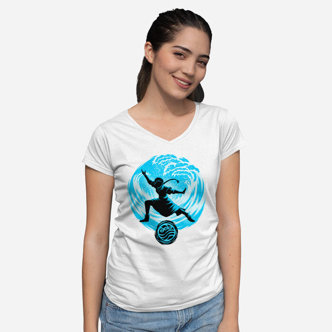 Master Of Water Element-Womens-V-Neck-Tee-rmatix